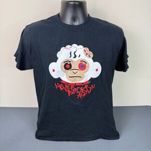 Never Broke Again Men's Monkey Graphic Print Short Sleeve T-Shirt Gray Sz Medium